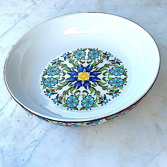 222 FIFTH TUNISIA INDIVIDUAL DINNER BOWL FLORAL 9 1/2 IN NEW PORCELAIN - Picture 6 of 8